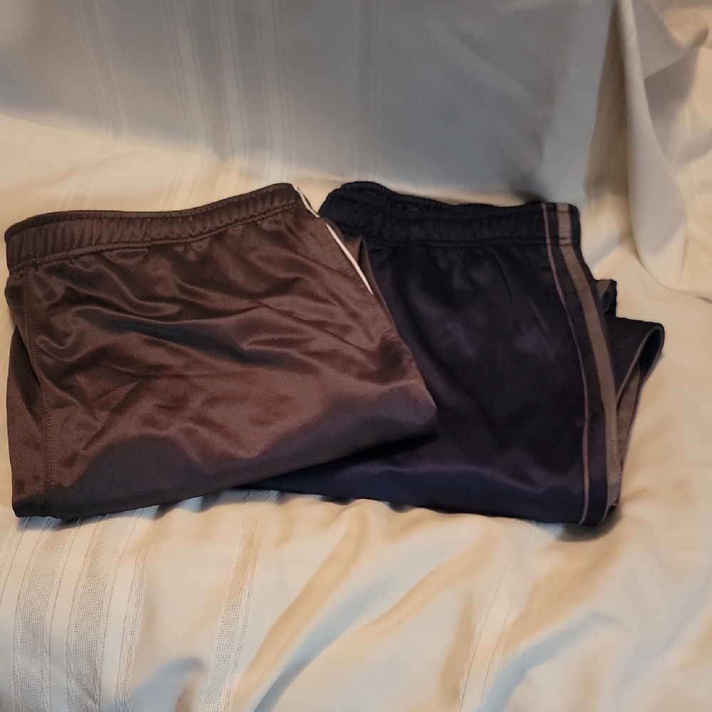 2 Pair Men's Athletic Pants - Black and Gray
